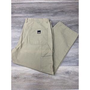 Craftsman‎ Carpenter Heavy Cotton Canvas Dungaree Workwear Pants Khaki 44(42)x30
